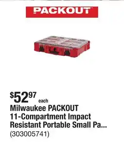 The Home Depot Milwaukee PACKOUT 11-Compartment Impact Resistant Portable Small Parts Organizer offer