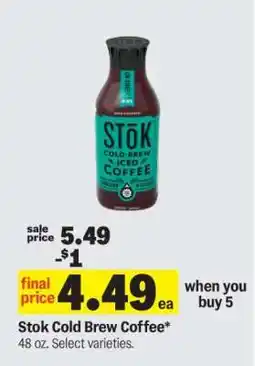 Meijer Stōk Cold Brew Coffee offer