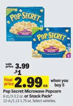 Meijer Pop Secret Microwave Popcorn offer