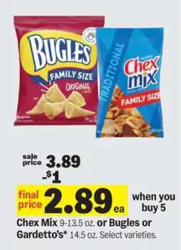 Meijer Chex Mix or Bugles or Gardetto's offer