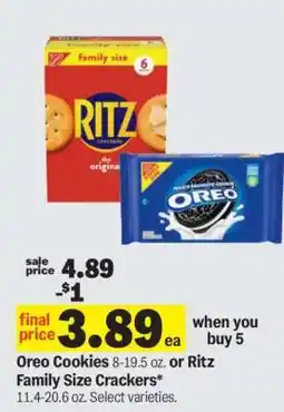 Meijer Oreo Cookies or Ritz Family Size Crackers offer
