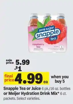 Meijer Snapple Tea or Juice offer