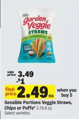 Meijer Sensible Portions Veggie Straws, Chips or Puffs offer
