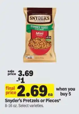 Meijer Snyder's Pretzels or Pieces offer