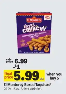 Meijer El Monterey Boxed Taquitos offer