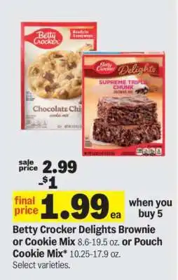 Meijer Betty Crocker Delights Brownie or Cookie Mix offer