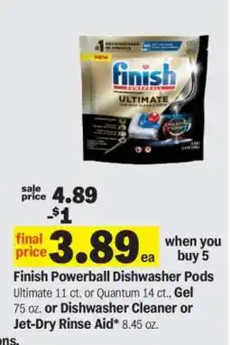 Meijer Finish Powerball Dishwasher Pods offer