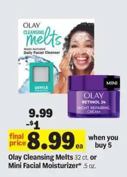 Meijer Olay Cleansing Melts or Mini Facial Moisturizer offer