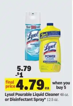 Meijer Lysol Pourable Liquid Cleaner or Disinfectant Spray offer