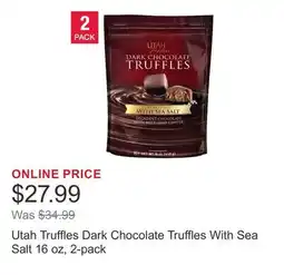 Costco Utah Truffles Dark Chocolate Truffles With Sea Salt 16 oz, 2-pack offer