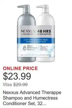 Costco Nexxus Advanced Therappe Shampoo and Humectress Conditioner Set, 32 fl oz offer
