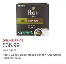 Costco Peet's Coffee Decaf House Blend K-Cup Coffee Pods, 60-count offer
