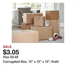 Office Depot Corrugated Box, 12 x 12 x 12, Kraft offer