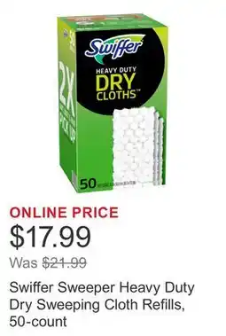 Costco Swiffer Sweeper Heavy Duty Dry Sweeping Cloth Refills, 50-count offer