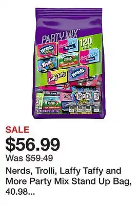 Office Depot Nerds, Trolli, Laffy Taffy and More Party Mix Stand Up Bag, 40.98 Oz, Pack Of 120 Candies offer