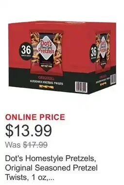 Costco Dot's Homestyle Pretzels, Original Seasoned Pretzel Twists, 1 oz, 36-count offer