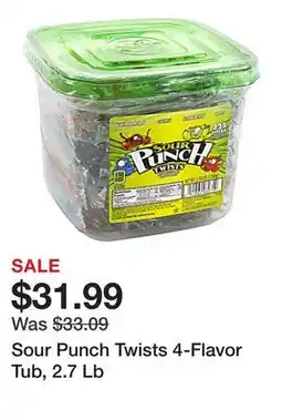 Office Depot Sour Punch Twists 4-Flavor Tub, 2.7 Lb offer