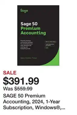 Office Depot SAGE 50 Premium Accounting, 2024, 1-Year Subscription, Windows , Product Key offer