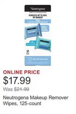 Costco Neutrogena Makeup Remover Wipes, 125-count offer