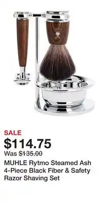 Ulta Beauty MUHLE Rytmo Steamed Ash 4-Piece Black Fiber & Safety Razor Shaving Set offer