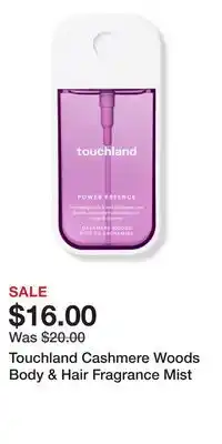 Ulta Beauty Touchland Cashmere Woods Body & Hair Fragrance Mist offer