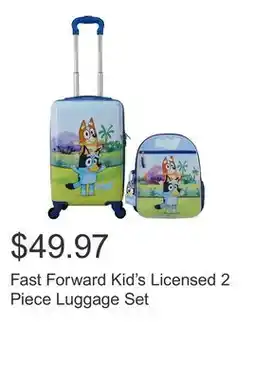 Costco Fast Forward Kid's Licensed 2 Piece Luggage Set offer