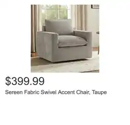 Costco Sereen Fabric Swivel Accent Chair, Taupe offer