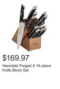 Costco Henckels Forged X 14-piece Knife Block Set offer