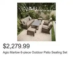 Costco Agio Marlow 6-piece Outdoor Patio Seating Set offer