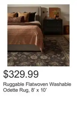 Costco Ruggable Flatwoven Washable Odette Rug, 8' x 10' offer
