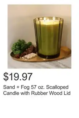Costco Sand + Fog 57 oz. Scalloped Candle with Rubber Wood Lid offer