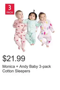 Costco Monica + Andy Baby 3-pack Cotton Sleepers offer
