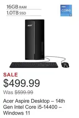 Costco Acer Aspire Desktop – 14th Gen Intel Core i5-14400 – Windows 11 offer