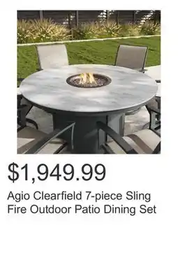 Costco Agio Clearfield 7-piece Sling Fire Outdoor Patio Dining Set offer