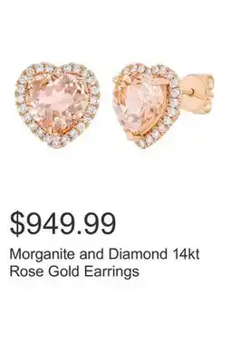 Costco Morganite and Diamond 14kt Rose Gold Earrings offer