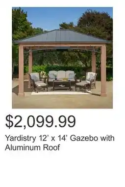 Costco Yardistry 12' x 14' Gazebo with Aluminum Roof offer