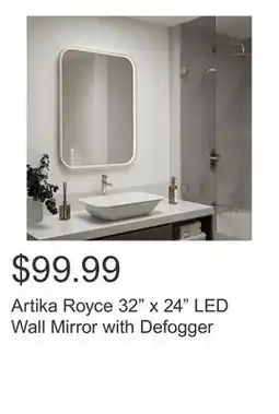 Costco Artika Royce 32 x 24 LED Wall Mirror with Defogger offer
