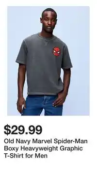Old Navy Old Navy Marvel Spider-Man Boxy Heavyweight Graphic T-Shirt for Men offer