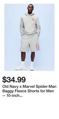Old Navy Old Navy x Marvel Spider-Man Baggy Fleece Shorts for Men -- 10-inch inseam offer