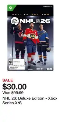 Game Stop NHL 26: Deluxe Edition - Xbox Series X/S offer