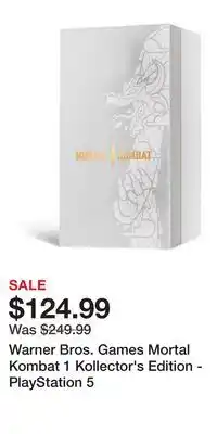 Game Stop Warner Bros. Games Mortal Kombat 1 Kollector's Edition - PlayStation 5 offer