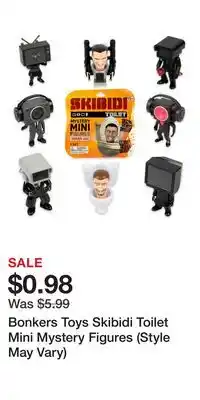 Game Stop Bonkers Toys Skibidi Toilet Mini Mystery Figures (Style May Vary) offer