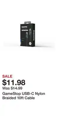 Game Stop GameStop USB-C Nylon Braided 10ft Cable offer
