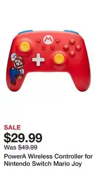 Game Stop PowerA Wireless Controller for Nintendo Switch Mario Joy offer