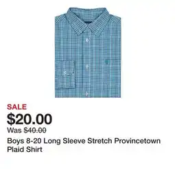 Belk Boys 8-20 Long Sleeve Stretch Provincetown Plaid Shirt offer