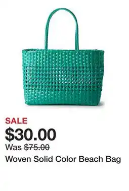 Belk Woven Solid Color Beach Bag offer