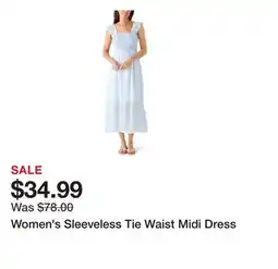 Belk Women's Sleeveless Tie Waist Midi Dress offer