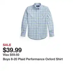 Belk Boys 8-20 Plaid Performance Oxford Shirt offer
