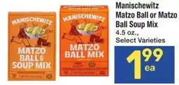 Albertsons Manischewitz Matzo Ball or Matzo Ball Soup Mix offer