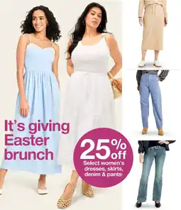 Target Select women's dresses, skirts, denim & pants offer